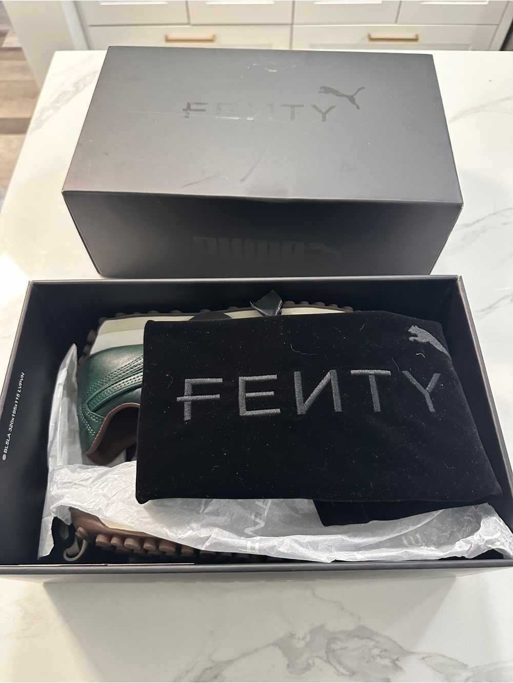 FENTY Men’s Dark Green Leather Sneakers
